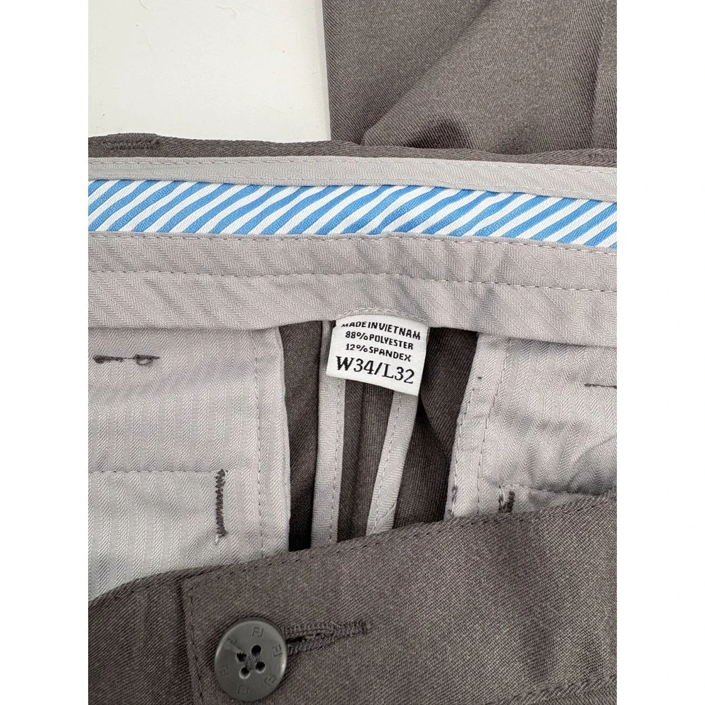 FootJoy Golf Pants Men's 34x32 Gray Performance Stretch Flat Front Tech Khakis